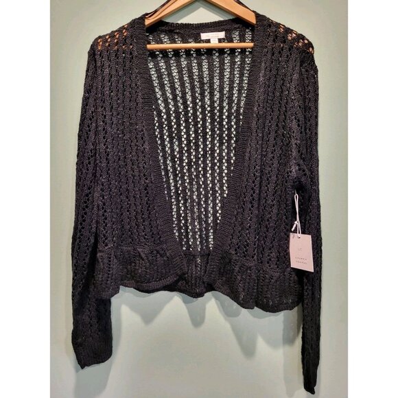 LC Lauren Conrad Sweaters - New LC Lauren Conrad Black Open Knit Open Cardigan Sweater 2X